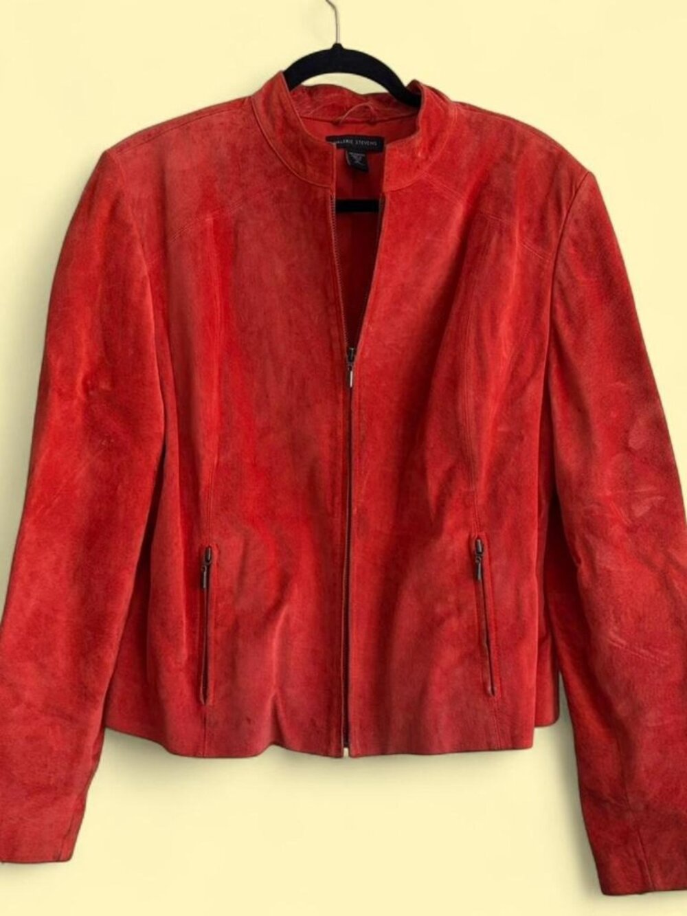 Valerie Stevens Red Suede Leather Jacket — 100% Leather